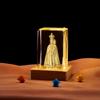 Atacado transfronteiriço Sri Lanka Nossa Senhora cubo de cristal 3D estéreo gravado a laser ornamentos de luz noturna luminosos