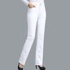 Jeans Blancos para Mujer 2024 Verano Delgados Cintura Alta Elásticos Adelgazantes Sueltos Casual Madre de Mediana Edad Pantalones de Pierna Recta