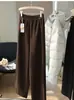 ¡Pantalones Suaves de Cachemira! Pantalones de Lana Acetato de Seda Gruesos y Cálidos de Cintura Alta Estilo Scimitar Otoño Invierno G100410