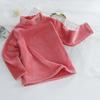 Camisa de cuello alto gruesa con forro polar para niños y niñas, de otoño e invierno, con cuello medio alto y manga larga cálida.