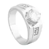 Anillo de Acero Inoxidable de Moda para Hombre Anillo de Acero de Titanio de Comercio Exterior Joyería Grande de Circonita Fábrica al por Mayor