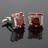 Cufflinks masculinos de cristal de zircônia com design quadrado de diamante, saudáveis e robustos, luxo leve, cufflinks para camisa e terno franceses, transfronteiriços