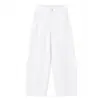Pantalones de Trabajo de Algodón Color Oro Titanio con Dobladillo Curvo Pierna Recta para Mujer 2026 Nuevo Otoño Persona Baja Popular Este Año Pantalones de Pierna Ancha