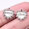 16X15Mm 1g Plata Antigua Accesorios para Joyería DIY Corazón Corazón Amor Amour Colgante de Corazón
