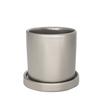 Vaso de flores de galvanoplastia de cerâmica de prata cilíndrica simples e criativa jardinagem hidropônica carnuda em vaso grande flor atacado com bandeja