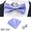 Conjunto de 3 Piezas para Hombre: Corbata de Moño, Pañuelo de Bolsillo, Gemelos Accesorios para Traje de Boda Corbata de Moño Plana Estampado Paisley