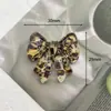 Accesorios Coreanos con Estampado de Leopardo y Hielo, Parche Elegante de Corazón con Lazo Incrustado de Diamantes, Accesorios para el Cabello Dulces y Frescos, Materiales DIY para Flores de Zapatos