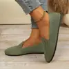 2026 Nuevos Zapatos de Malla Flyknit Ligeros y Transpirables sin Cordones Tipo Mocasín para Mamá Zapatos Planos de Moda para Mujer Talla Grande