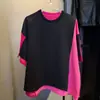 Cleanfit Camiseta Patchwork Dopamina Color Block Masculina Verão Tendência Marca Design Fashion Assimetrica Desconstruída Manga Curta