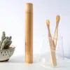 Hotel Alojamiento Familiar Bambú Alta Calidad Cerdas Suaves Cepillo de Dientes No Desechable Tubo de Bambú Regalo Viaje Grabado en Madera Logo