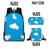 Animação 3D Cross-border do que você bonito Blade Schoolbag Crossbody Bag Pencil Bag Mochila de personagem impressa de três peças