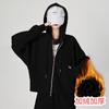Sudadera con Capucha Off-White para Mujer, Principios de Otoño, Petite, Estilo Coreano, Holgada, Top Adelgazante, Chaqueta, Top Versátil para Otoño e Invierno