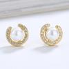 Brincos de Argola em Prata de Lei S925 Moda Feminina Estilo Ins Estilo Coreano Simples Elegante Personalizado Tipo C Diamante Joia de Orelha Doce