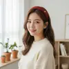 Diadema Roja de Cabeza de Caballo para Mujer Año Nuevo 2026 Suave Diadema de Parte Alta Estilo Nuevo Otoño e Invierno Pinza para el Cabello de Gama Alta