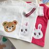 Comercio Exterior Al Por Mayor Estilo Japonés Nuevo Verano Ropa para Hombres, Mujeres y Niños Camiseta de Manga Corta Bordada Cinco Osos y Conejo Dibujos Animados 7015
