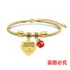 Pulsera de acero inoxidable con diseño de hueso de serpiente transfronterizo europeo y americano, regalo festivo de Apple para el Día del Maestro, pulsera de acero de titanio con letras al por mayor