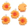 Colgante de Crisantemo Margarita Color Macarrón Simple Accesorios de Joyería Hechos a Mano DIY Collar Pendientes Colgante de Resina W372