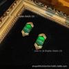 Brincos verdes incrustados de cobre antigo médio ocidentais do projeto do hexágono chapeado com a personalidade alta requintada retro velha do ouro 18