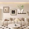 Pintura Decorativa para Sala de Estar na Cor Creme Estilo Francês, Pintura de Parede para Fundo de Sofá com Borboletas, Pintura Combinada de Estilo Artístico Novo 2025
