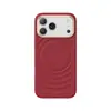 Funda Roja de Año Nuevo con Textura de Onda Adecuada para Teléfono Apple 17 Pro Max iPhone 16 Anti-Caídas 15 Marco Metálico 14 Estuche Duro