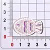 Pegatinas transparentes de resina para uñas de pez con rayas rosa pálido y blanco, con purpurina, textura de gelatina, para pinza de pelo DIY, pegamento cremoso, accesorios hechos a mano a juego