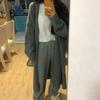 Cárdigan de Punto de Longitud Media por Encima de la Rodilla para Mujer 2026 Otoño e Invierno Nuevo Estilo Coreano Holgado Retro Estilo Perezoso Chaqueta Suéter Moderna