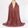Bufanda larga de color liso transfronteriza, pañuelo para la cabeza de estilo étnico malasio para mujer, chal, bufanda versátil de gasa con perlas