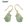 WT-E688 Pendientes Cortos de Gancho para Mujer Estilo Noble y Frío Piedra Semipreciosa Circonita Microincrustada para Regalo de Cumpleaños de Niñas