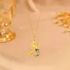 Colar de Sereia Dourado Estilo Oceano, Luxo Leve, Não Desbota, Fashion, Fresco, Estilo Férias, Colar de Aço Inoxidável de Alta Qualidade para Meninas