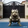 Perro de Jardín Bulldog Chapado en Cobre Bulldog Francés Figura Bronce Antiguo Pieza de Microtallado Promotor de Riqueza Imitación Antigua Hecho a Mano Decoración de Oficina Hogar