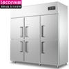 Congelador comercial Lechuang, refrigerador de cocina de seis puertas, gabinete de conservación vertical, congelador de acero inoxidable de gran capacidad y doble temperatura.