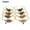 WT-B644 Pulsera con colgante de piedra amatista brillante estilo palacio retro europeo y americano Joyería para niñas