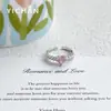 Anillo de Zirconia Rosa en Forma de Corazón Estilo Coreano para Mujer, Personalizado, Exquisito y Elegante Anillo Abierto con Incrustación de Perla