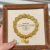 Flores Florecientes Pulsera de Cristal de Cuarzo Rutilado Dorado Natural para Mujeres, Pulsera con Colgante Versátil Atrae Riqueza y Fortuna Venta al por Mayor