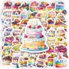 56 pegatinas de graffiti de pastel arcoíris de compra directa transfronteriza, pegatinas decorativas impermeables de tableta de repostería coloridas y deliciosas