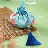 Bolsita de Seda China Colorida Estampada de Loto Adorno Colgante para Coche Bolsita con Cordón Estilo Palacio Borla Bolsita DIY Portátil Bolsa de la Suerte Bolsa Vacía