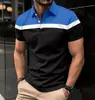 Camisa Polo de Manga Corta a Rayas de Moda Casual Versátil para Hombre Nueva Popular de Verano Transfronteriza Europea y Americana