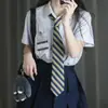 Corbata Uniforme JK Cuello Rayado Marca H Aspirante a la Escuela con Corbata en stock