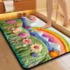 Alfombrilla de Baño con Diseño de Plantas y Flores Transfronterizo, Alfombrilla de Piso de Lodo Diatomeas, Felpudo para Puerta de Entrada, Alfombrilla Absorbente de Agua, Resistente a la Suciedad, Antideslizante para Uso Doméstico
