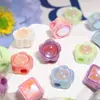 Nuevo Diamante Aurora Recubierto de UV Flor de Diamante Aurora Cuentas Sueltas Cuadradas Acrílicas Material para Llaveros Pulseras Accesorios