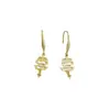 Accesorios DIY de Perlas Doradas Antiguas Pendientes Largos de Plata de Ley S925 Pendientes con Borlas Ajuste Vacío de 8-10 mm