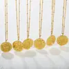Collares de Doce Constelaciones Europeos y Americanos Transfronterizos Más Vendidos para Mujer, Cadena de Clip Redonda Irregular de Moda y Sencilla, Colgante, Joyería