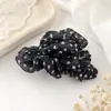 Elegante Pinza para el Cabello de Malla Plisada de Lunares para Mujer, Nuevo Estilo Pinza de Tiburón de Gama Alta Accesorio para el Cabello