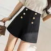 Shorts Casuales para Mujer 2026 Verano Nuevos Shorts de Traje de Cintura Alta Versátiles Abotonados Sueltos de Línea A de Pierna Ancha Pantalones Cortos Calientes para Mujer