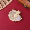Dinastía Song Brocado Palacio Lunar Conejo de Jade Colgante Accesorios DIY Estilo Antiguo Hanfu Qipao Broche Retro Base para Colgante Venta al por Mayor