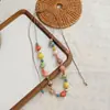 Colar de Coração de Cerâmica Doce Arco-Íris Retro Nicho Verão Dopamina Camadas Colar Fabricante Atacado