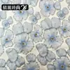 Tecido com bordado floral de miçangas com bordado floral totalmente tridimensional para vestidos de noiva e vestidos de gala, tecido de renda organza