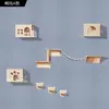 Árbol para gatos montado en la pared cama para gatos rascador madera maciza montado en la pared poste montado en la pared plataforma para saltar rascador para gatos gato gato gato