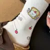 Calcetines de Media Caña Versátiles de Moda Estilo Japonés de Dibujos Animados para Primavera y Verano Calcetines Largos para Estudiantes Calcetines de Media Caña para Mujer Calcetines Blancos para Mujer