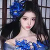 Accesorios para el Cabello de Mariposa con Plumas Azules, Pasadores Simulados, Tocados de Estilo Antiguo de la Dinastía Han, Sesiones de Fotos con Vestuario Antiguo, Accesorios de Estilismo de Estilo Antiguo